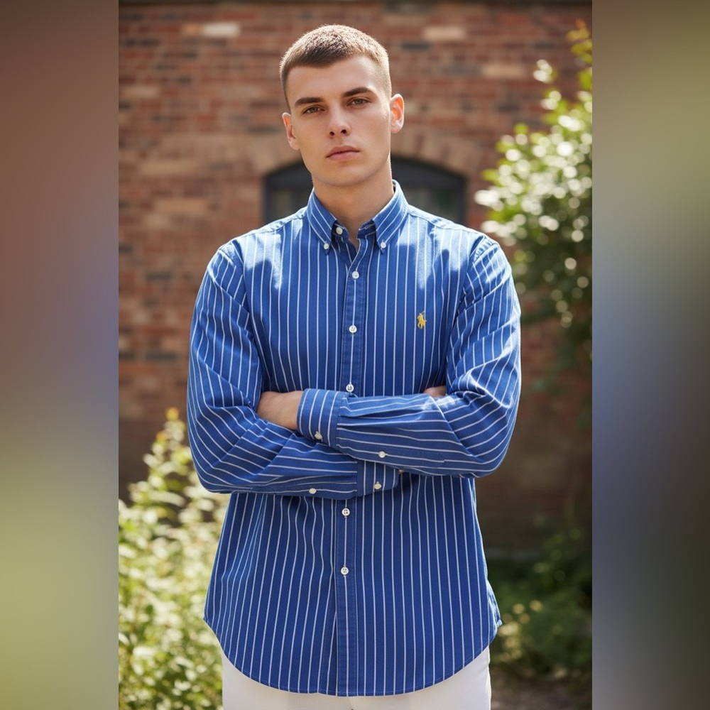 Ralph Lauren Striped Custom Fit Button Down Shirt